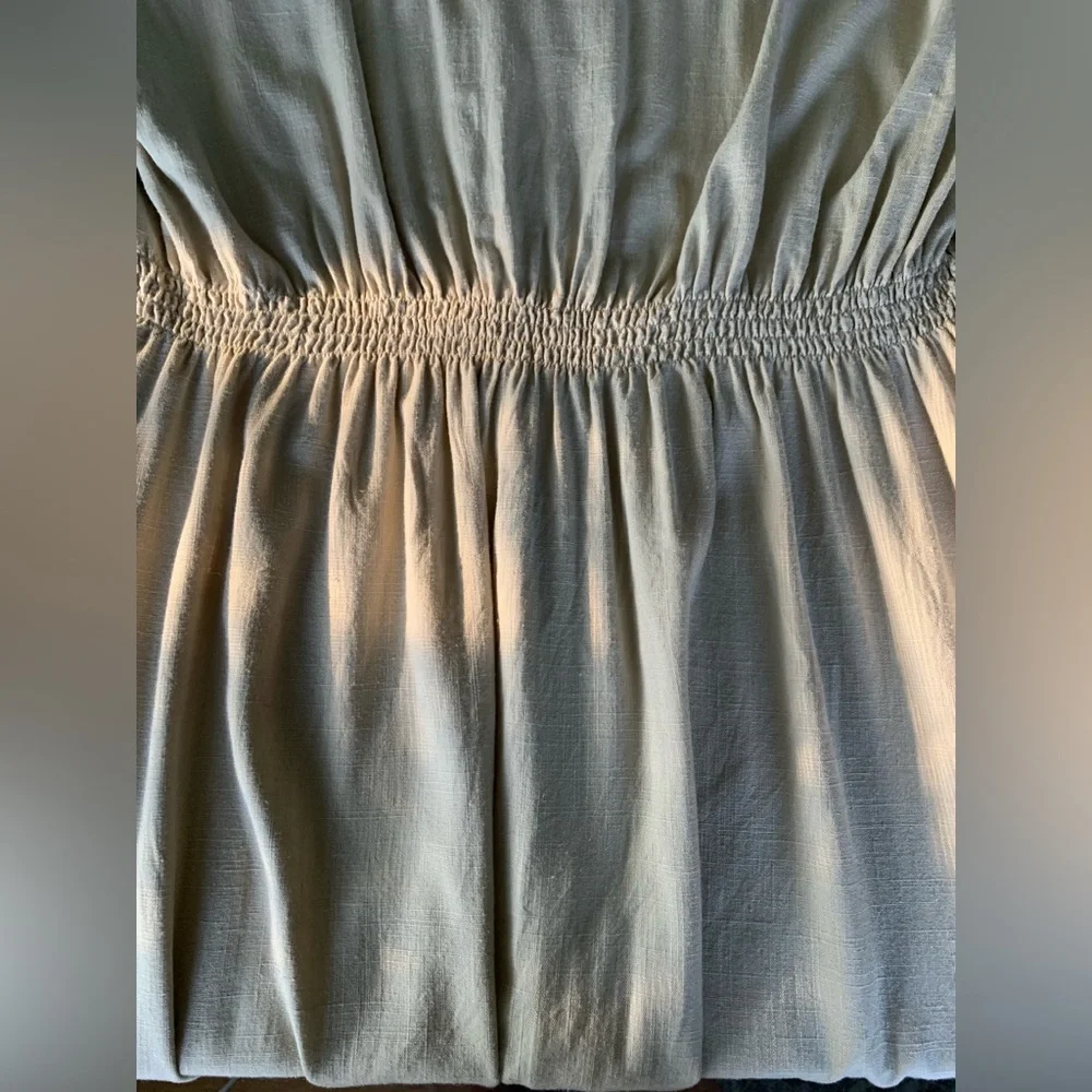 Banana Republic Sand Tan Shirt Dress XL Tall Button Down Short Sleeve Maxi - Picture 9 of 11